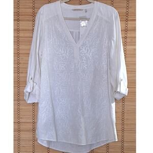Soft Surroundings Cream Lillith Top Size L NWT